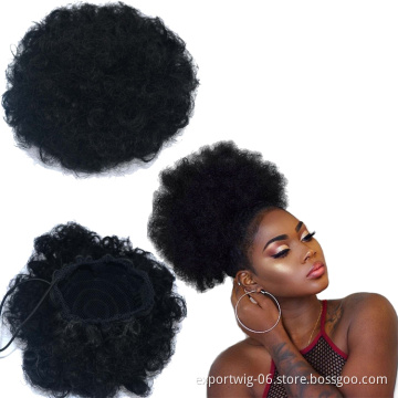 Synthetic Africa Hair Bun for Black Women Afro Hair Bun Ponytail Bun Wholesale Curly Hair Extension Kinky Puff Big Size Ombre